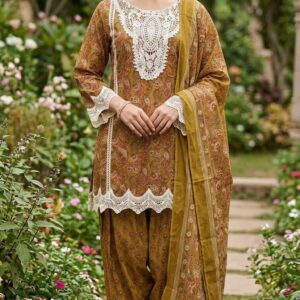 Kurta set with Salwar Mustard Yellow Colour